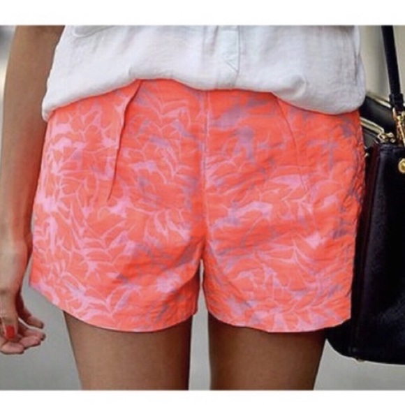 J Crew Neon Coral tap shorts sz: 6 - Picture 5 of 8